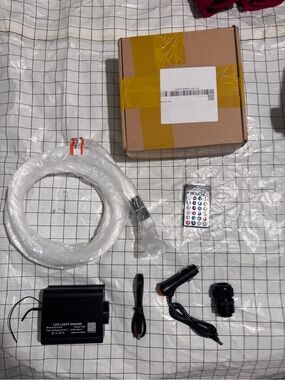 LED Light Engine Kit w/ White Fiber Optic Tubing and Remote. Complete and Ready